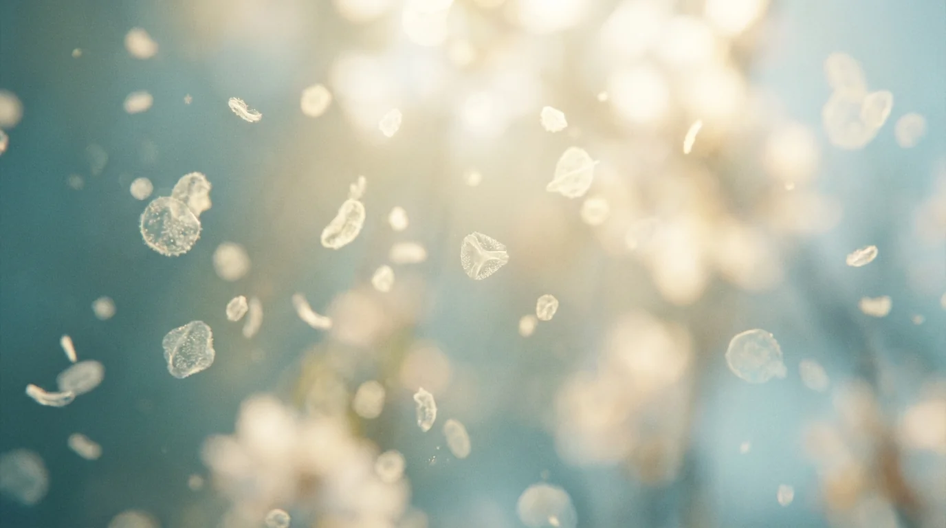 Abstract eye allergy theme with soft particles and light