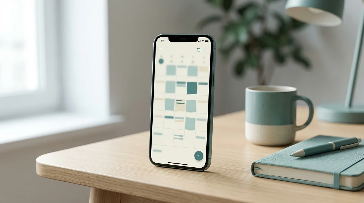 Appointment booking concept with a modern smartphone and calendar