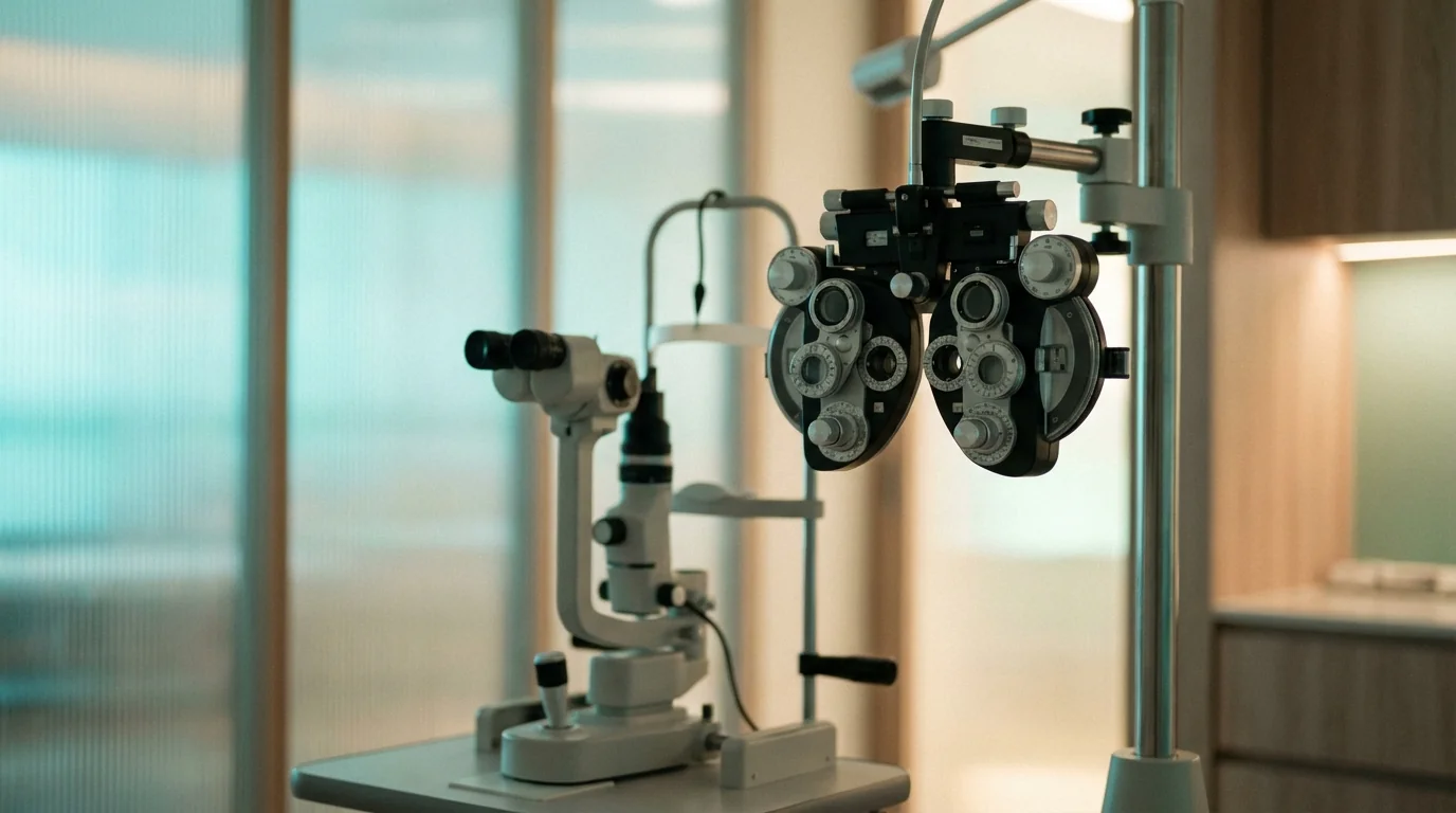 Optometry diagnostic equipment in a premium clinic setting