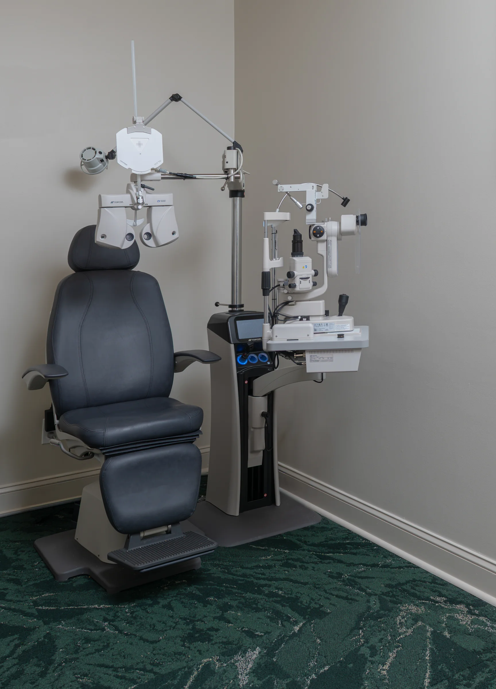Exam lane used for myopia-control evaluations at the Classic Vision Care East Cobb and Marietta office