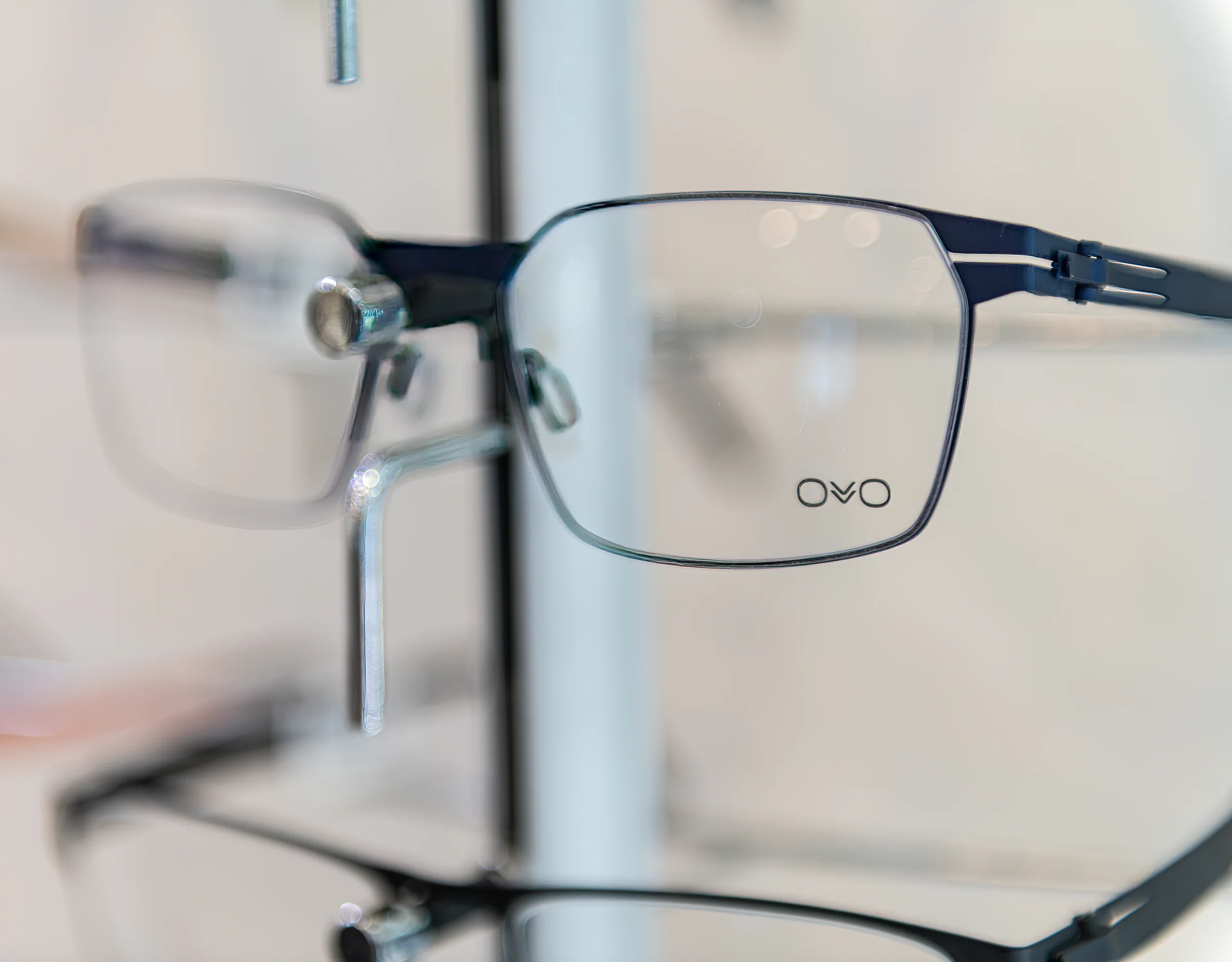 Premium eyewear frame detail on display at the Classic Vision Care Kennesaw optical