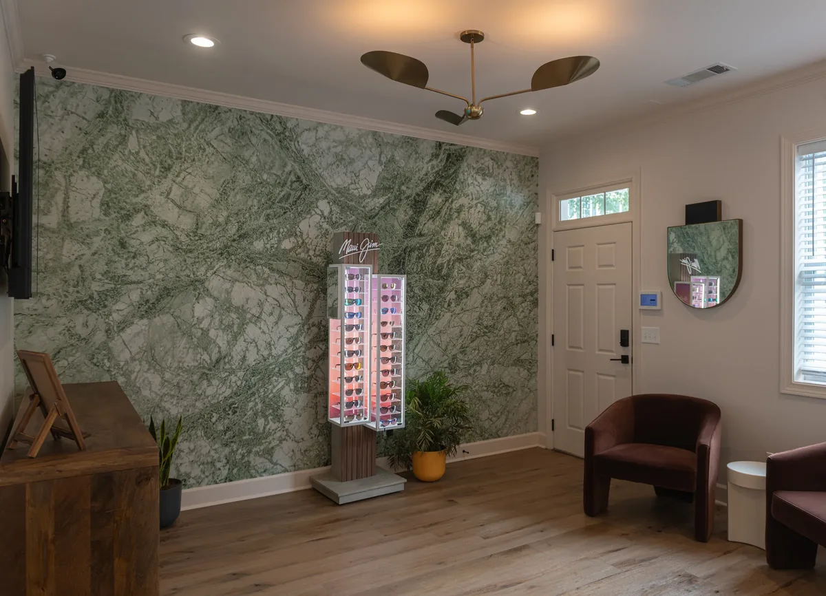 Reception and waiting area at Classic Vision Care East Cobb