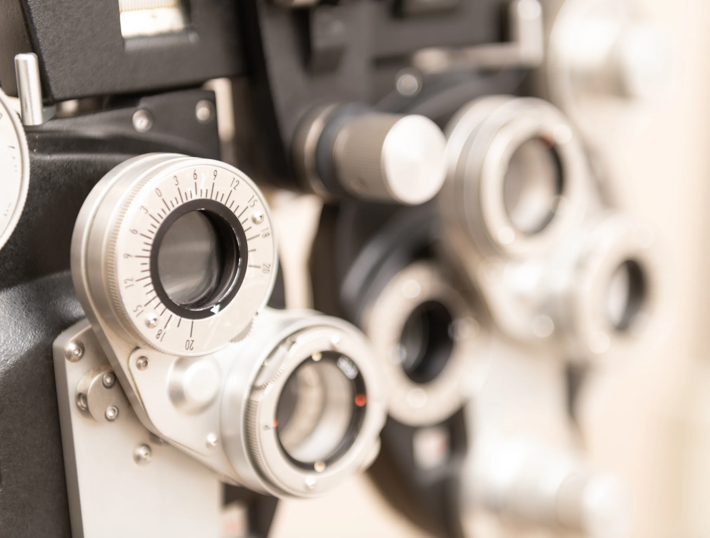 Phoropter used for comprehensive eye exams at Classic Vision Care